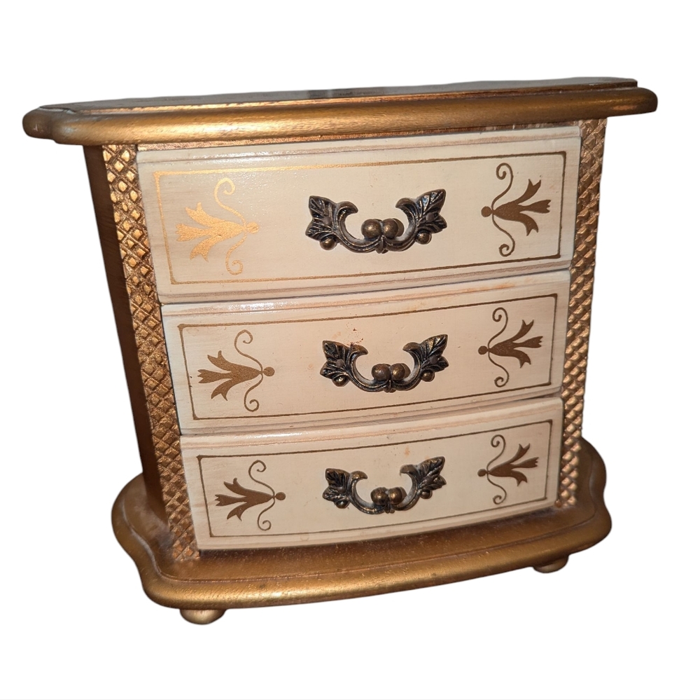 STUNNING 1960s VINTAGE JAPANESE HAND PAINTED JEWELLERY BOX